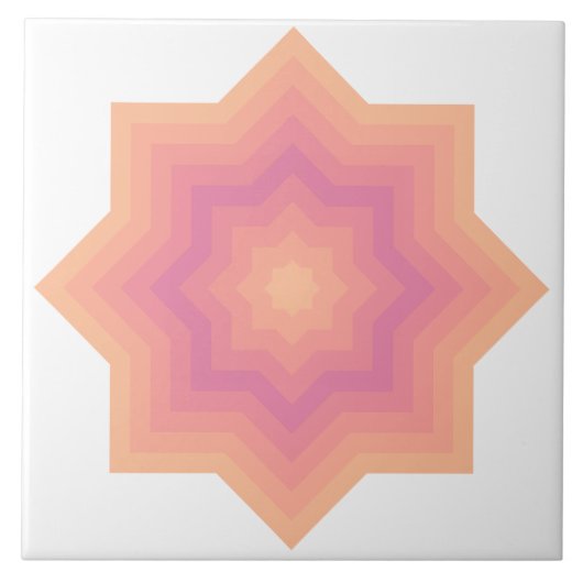 Fuzzy Peach Aurora Pink Stars Keramik Tile Fliese (Vorderseite)