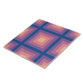 Fuzzy Peach Nautical Blue Square Muster Fliese (Seite)