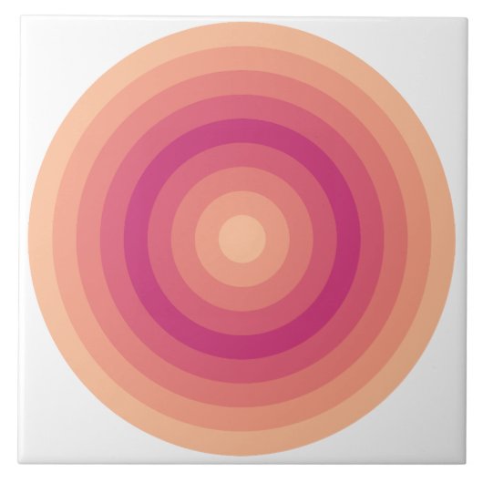 Fuzzy Peach Pinky Arrow Circles Keramik Tile Fliese (Vorderseite)