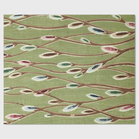 Fuzzy Pussy Willow Branches Geschenkpapier (Flach)