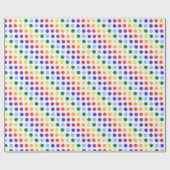 Fuzzy Rainbow Polka Dots Party Geschenkpapier (Flach)