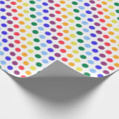 Fuzzy Rainbow Polka Dots Party Geschenkpapier (Ecke)