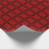 Fuzzy Red Tiled Diamonds and Crosses Geschenkpapier (Ecke)