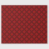 Fuzzy Red Tiled Diamonds and Crosses Geschenkpapier (Flach)
