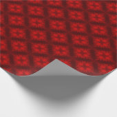 Fuzzy Red Tiled Diamonds and Crosses Geschenkpapier (Ecke)