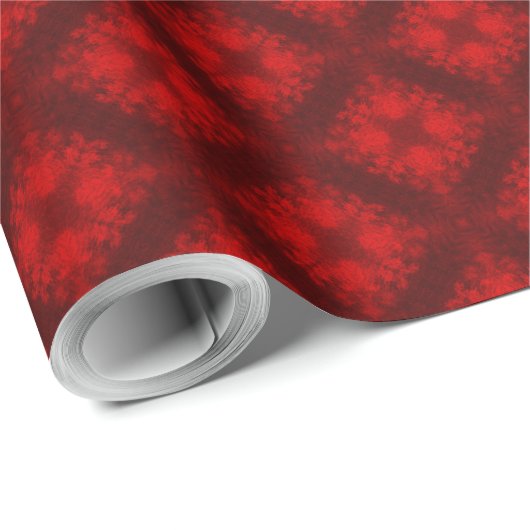 Fuzzy Red Tiled Diamonds and Crosses Geschenkpapier (Rolleneckpunkt)