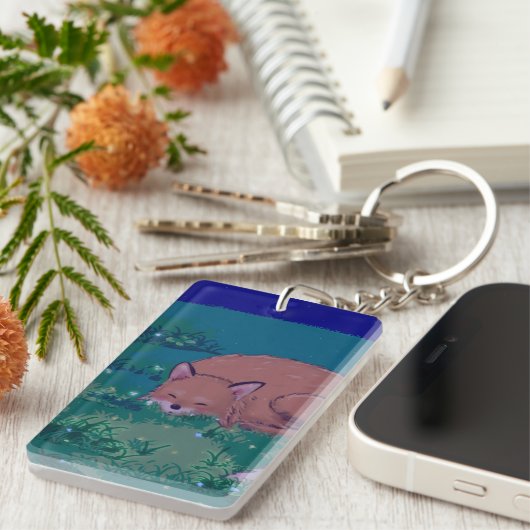 Fuzzy the Sleepy Fox Acrylic keychain  Schlüsselanhänger (Vorderseite rechts)