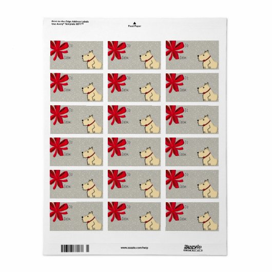 Fuzzy-To-From-Geschenktasten Adressaufkleber (Vorne)