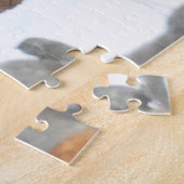 Fuzzy White Tails Hirsch Fawn ruht im Schnee Puzzle (Seite)