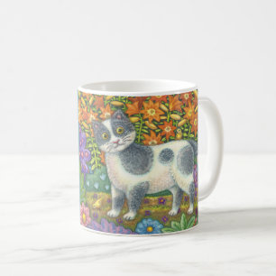 Fuzzy Wuzzy Kitten FOLK ART CAT TASSE *Anpassen
