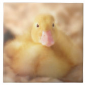 Fuzzy Yellow Duck Easter Baby Duckling Fliese (Vorderseite)