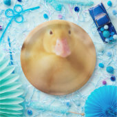 Fuzzy Yellow Duck Easter Baby Duckling Pappteller (Party)