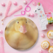 Fuzzy Yellow Duck Easter Baby Duckling Pappteller (Party)
