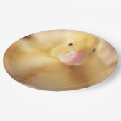 Fuzzy Yellow Duck Easter Baby Duckling Pappteller (Schrägansicht)