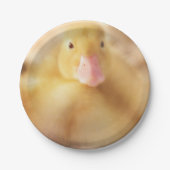 Fuzzy Yellow Duck Easter Baby Duckling Pappteller (Vorderseite)