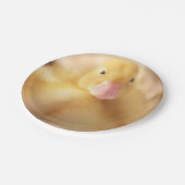 Fuzzy Yellow Duck Easter Baby Duckling Pappteller (Schrägansicht)