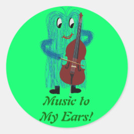 FuzzyBassPlayer Runder Aufkleber