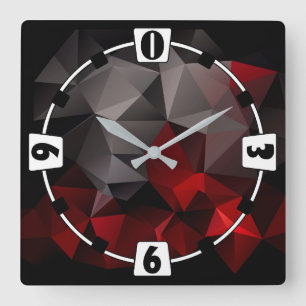 FuzzyFoxArt 3 Quadratische Wanduhr