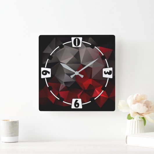 FuzzyFoxArt 3 Quadratische Wanduhr (Zuhause)