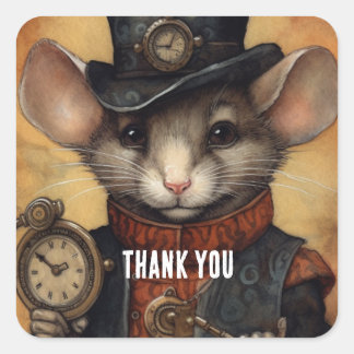 Fuzzypaws Steampunk Quadratischer Aufkleber