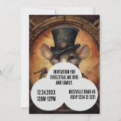 Fuzzypaws Steampunk Tierischer Individuelle Name Einladung (Rückseite)