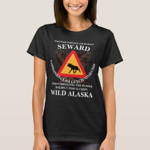 FV COHO WILD ALASKA KARIBU-WURST HEILBUTT FISCH  T-Shirt