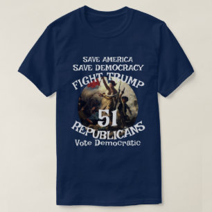 FV FW HG Trump US Freiheitswerte Blaue Welle USA T-Shirt