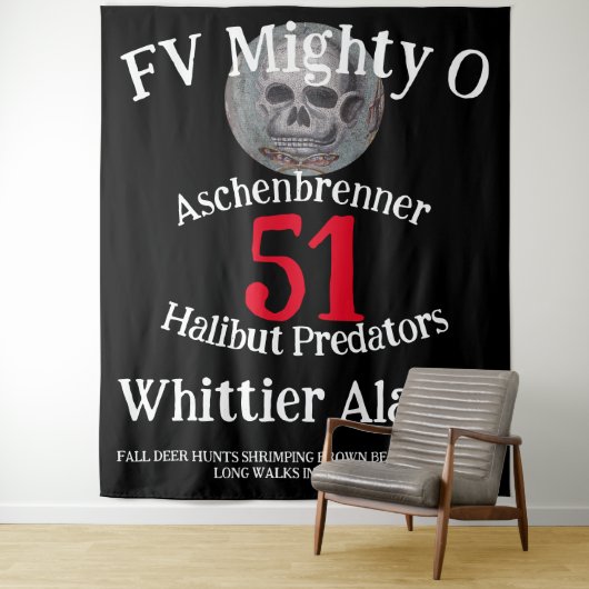 FV Mighty O Halibut Slayers Whittier Alaska Wandteppich (Beispiel)