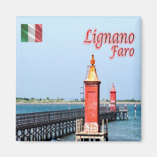 FVG009 LIGNANO, Leuchtturm, Italien, Kühlschrank Magnet
