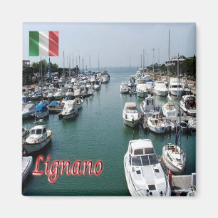 FVG010 LIGNANO, Port, Italien, Kühlschrank Magnet
