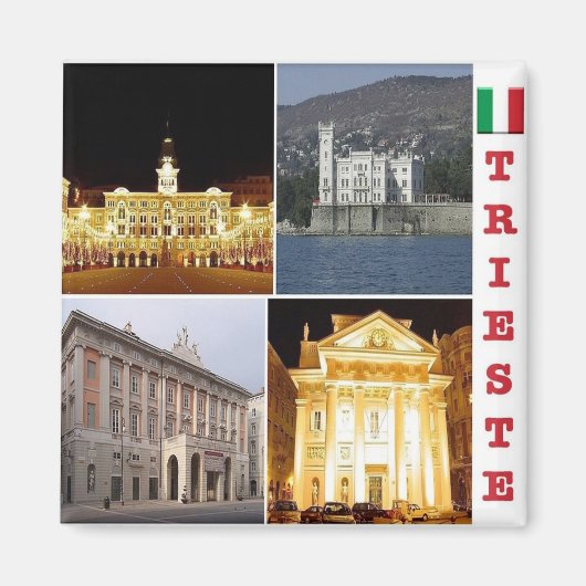 FVG013 TRIESTE - Mosaik - Italien - Kühlschrank Magnet (Vorne)