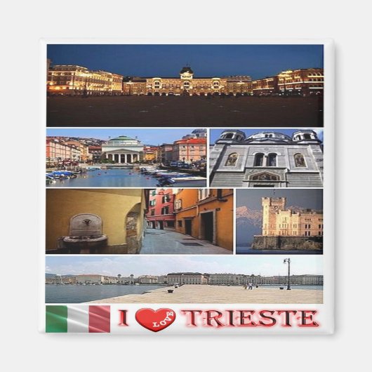 FVG014 TRIESTE I Liebe, Mosaik, Italien, Kühlschra Magnet (Vorne)