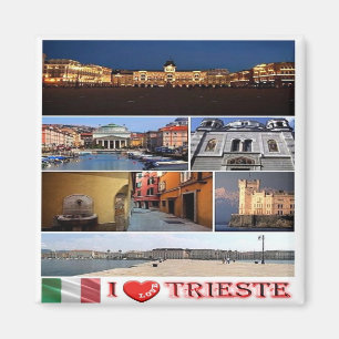 FVG014 TRIESTE I Love, Mosaik, Italien, Kühlschran Magnet