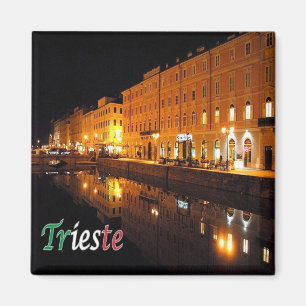FVG015 TRIESTE, Canal by Night, Kühlschrank Magnet