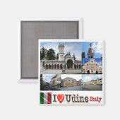 FVG021 UDINE, I Liebe, Mosaik, Italien, Kühlschran Magnet (Vorderseite/Rückseite)