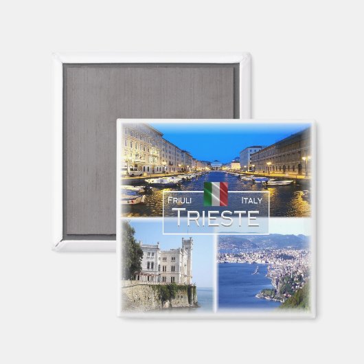 FVG030 TRIESTE, Mosaik, Italien, Kühlschrank Magnet (Vorderseite/Rückseite)