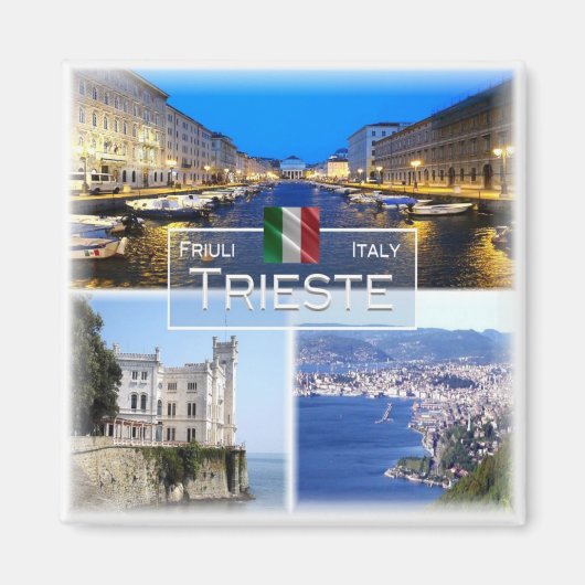 FVG030 TRIESTE, Mosaik, Italien, Kühlschrank Magnet (Vorne)