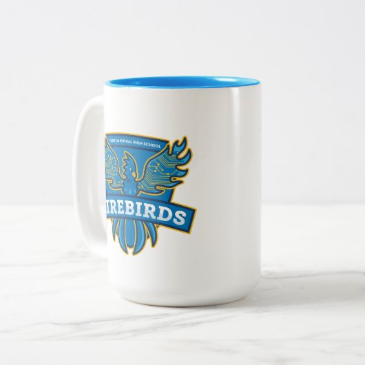 FVHS-Tasse (blau) Zweifarbige Tasse (Vorderseite Links)
