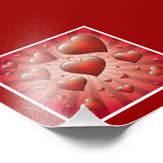 FVHWRV REDS RAYS HEARS LIEBE FRIENDSHIP FLIRTING FOTODRUCK (Ecke)