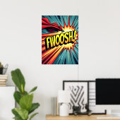 FWOOSH! Comic Style Pop Art Explosionspopster Poster (Heimbüro)