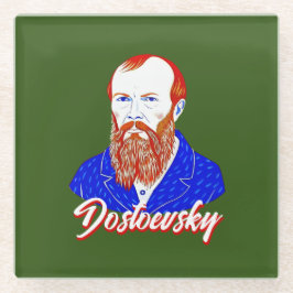 Fyodor Dostoevsky - Geometrischer, eleganter Stil Glasuntersetzer