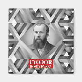 Fyodor Dostoevsky - Geometrischer, eleganter Stil Magnet (Vorne)