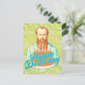 Fyodor Dostoevsky - Happy Birthday Feiertagspostkarte (Stehend Vorderseite)
