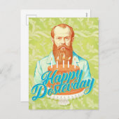 Fyodor Dostoevsky - Happy Birthday Feiertagspostkarte (Vorne/Hinten)