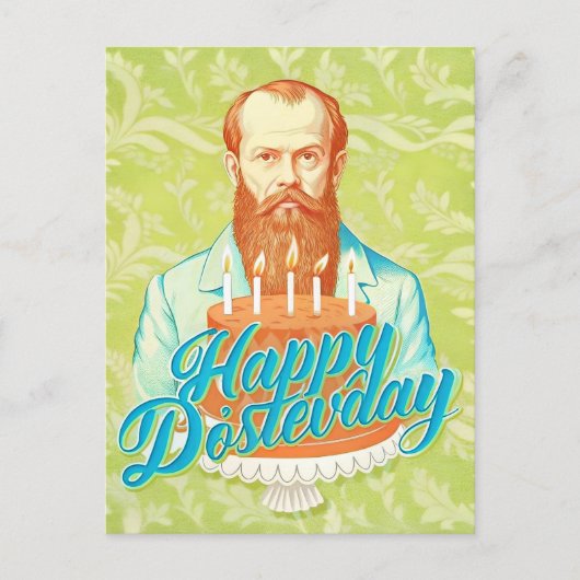 Fyodor Dostoevsky - Happy Birthday Feiertagspostkarte (Vorderseite)