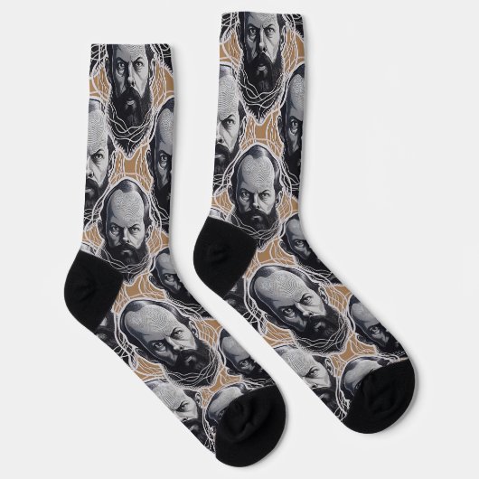 Fyodor Dostoevsky Portrait Papa Geschenk Socken (Rechts)