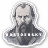 Fyodor Dostoevsky Portraitaufkleber Aufkleber (Vorderseite)