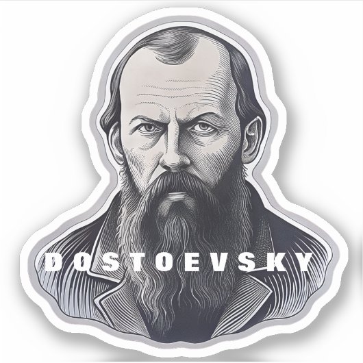 Fyodor Dostoevsky Portraitaufkleber Aufkleber (Vorderseite)
