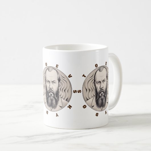 Fyodor Dostoevsky Portraitaufkleber Kaffeetasse (VorderseiteRechts)