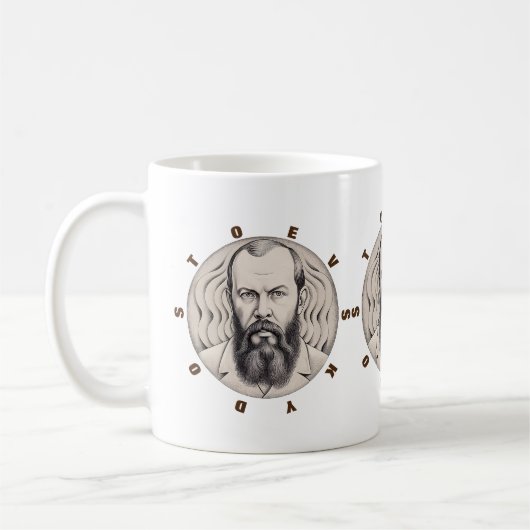 Fyodor Dostoevsky Portraitaufkleber Kaffeetasse (Links)